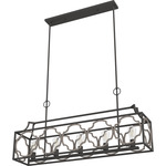 Stone Creek Linear Chandelier - Noble Bronze / White Washed Oak