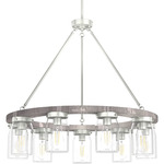 Devon Park Chandelier - Brushed Nickel / Clear