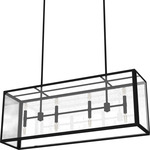 Felippe Linear Chandelier - Natural Iron / Clear Seeded