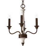 Teren Chandelier - Distressed White / Textured Rust