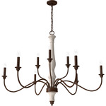 Teren Chandelier - Distressed White / Textured Rust