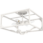 Highland Hill Semi Flush Ceiling Light - Distressed White