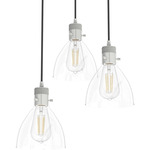 Van Nuys 3 Light Round Pendant - Brushed Nickel / Clear