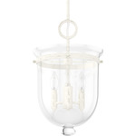 Belltown Pendant - Rustic White / Clear
