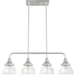 Cypress Grove Linear Chandelier - Brushed Nickel / Clear
