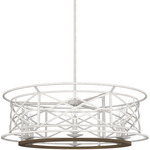 Langwood Chandelier - Distressed White / Chestnut