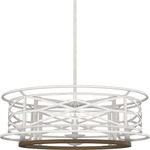 Langwood Chandelier - Distressed White / Chestnut