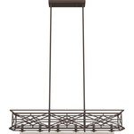 Langwood Linear Chandelier - Onyx Bengal / Barnwood