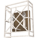 Langwood Wall Sconce - Distressed White / Chestnut