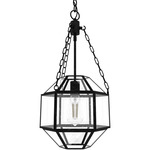 Indria 11 Inch Pendant - Rustic Iron / Clear Seeded