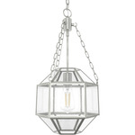 Indria 11 Inch Pendant - Brushed Nickel / Clear Seeded