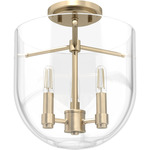 Sacha Semi Flush Ceiling Light - Alturas Gold / Clear