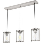 Astwood Linear Pendant - Polished Nickel / Clear