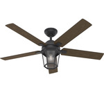 Candle Bay Outdoor Ceiling Fan with Light - Natural Iron / Cocoa