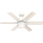 Radeon Smart Ceiling Fan with Light - Fresh White / Bleached Alder