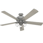 Crestfield Ceiling Fan with Light - Matte Silver / Light Gray Oak