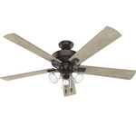 Crestfield Ceiling Fan with Light - Noble Bronze / Bleached Grey Pine