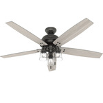 Churchwell Ceiling Fan with Light - Noble Bronze / Light Gray Oak