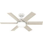 Pacer Ceiling Fan with Light - Fresh White / Light Oak