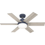 Pacer Ceiling Fan with Light - Indigo Blue / Light Gray Oak