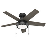 Burroughs Ceiling Fan with Light - Matte Black / Greyed Walnut