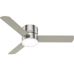 Minimus Ceiling Fan with Light - Brushed Nickel / Matte Nickel / Natural Wood