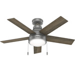 Elliston Ceiling Fan with Light - Matte Silver / Warm Grey Oak
