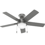 Zeal Ceiling Fan with Light - Matte Silver / Matte Silver