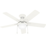 Zeal Ceiling Fan with Light - Matte White / Matte White