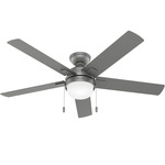 Zeal Ceiling Fan with Light - Matte Silver / Matte Silver