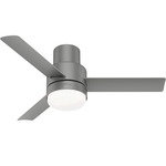 Gilmour Outdoor Flush Ceiling Fan with Light - Matte Silver / Matte Silver