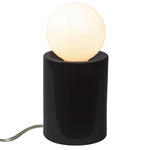 Ceramic Pillar Table Lamp - Gloss Black