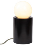 Ceramic Pillar Table Lamp - Matte Black