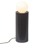 Ceramic Pillar Table Lamp - Gloss Grey