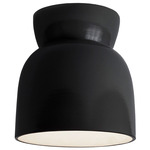 Ceramic Hourglass Ceiling Light Fixture - Gloss Black