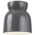 Ceramic Hourglass Ceiling Light Fixture - Gloss Grey