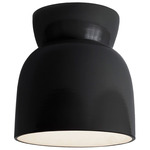 Ceramic Hourglass Outdoor Dark Sky Ceiling Light Fixture - Gloss Black