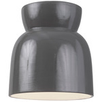 Ceramic Hourglass Outdoor Dark Sky Ceiling Light Fixture - Gloss Grey