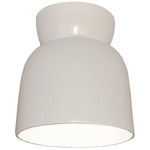 Ceramic Hourglass Outdoor Dark Sky Ceiling Light Fixture - Gloss White / Gloss White