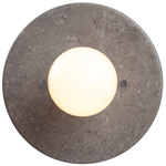 Ceramic Discus Wall Sconce - Textured Faux Concrete