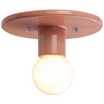 Ceramic Discus Ceiling Light Fixture - Gloss Blush