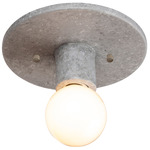 Ceramic Discus Ceiling Light Fixture - Textured Faux Concrete
