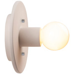 Ceramic Stepped Discus Wall Sconce - Bisque