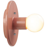 Ceramic Stepped Discus Wall Sconce - Gloss Blush