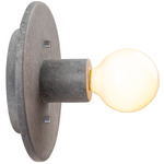 Ceramic Stepped Discus Wall Sconce - Textured Faux Concrete