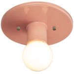 Ceramic Stepped Discus Ceiling Light Fixture - Gloss Blush
