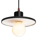 Ceramic Saucer Pendant - Dark Bronze / Gloss Black / Matte White