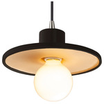 Ceramic Saucer Pendant - Brushed Nickel / Carbon / Champagne Gold