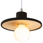 Ceramic Saucer Pendant - Brushed Nickel / Carbon / Champagne Gold