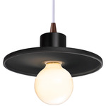 Ceramic Saucer Pendant - Dark Bronze / Carbon